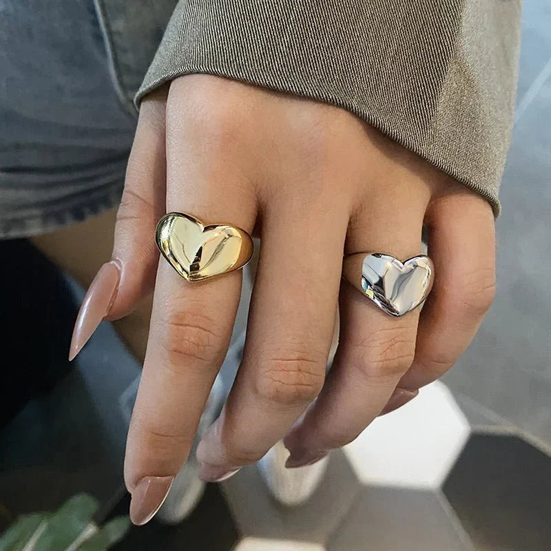Skanto | Bold Statement Heart Rings