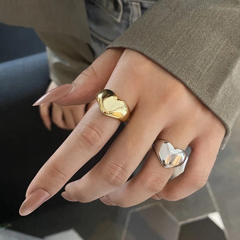 Skanto | Bold Statement Heart Rings