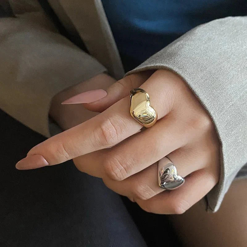 Skanto | Bold Statement Heart Rings