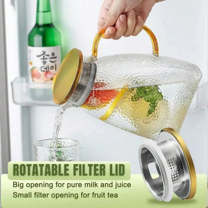 Borosilicate Glass Pitcher With Handle And Lid Ice Tea Glass Pitcher | Bowlift