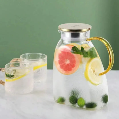 Borosilicate Glass Pitcher With Handle And Lid Ice Tea Glass Pitcher | Bowlift