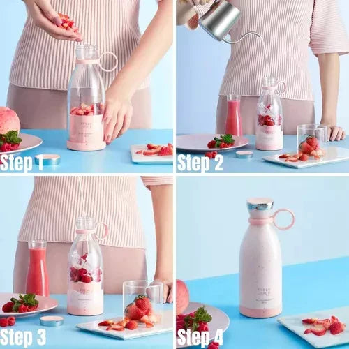 Skanto | Compact Portable Smoothie Blender with Fruit Container and Drinking Lid