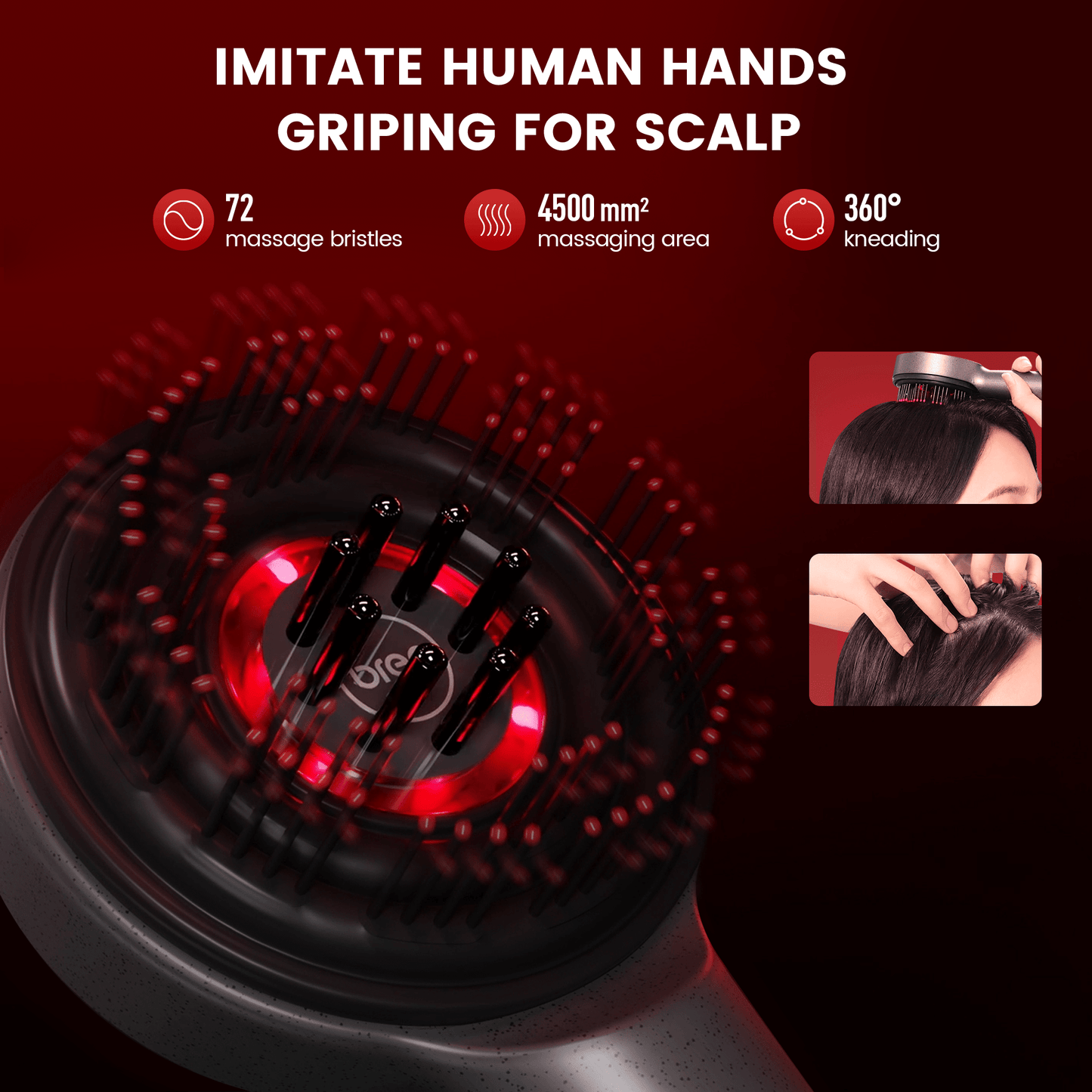 Skanto | Scalp Massage Brush with Red Light Therapy | Promotes Hair Growth & Relieves Scalp Tension for Healthier Hair