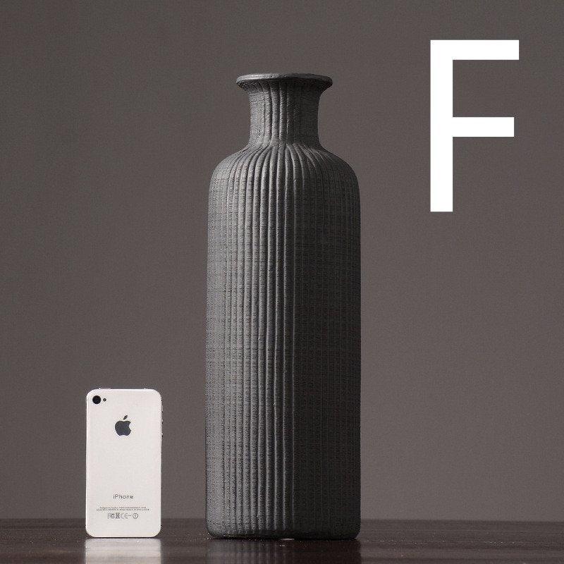 Skanto | Brown Beige Grey Ceramic Flower Vase Pot │ Home Decor Item