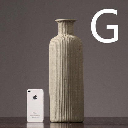 Skanto | Brown Beige Grey Ceramic Flower Vase Pot │ Home Decor Item