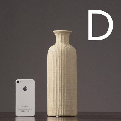 Skanto | Brown Beige Grey Ceramic Flower Vase Pot │ Home Decor Item