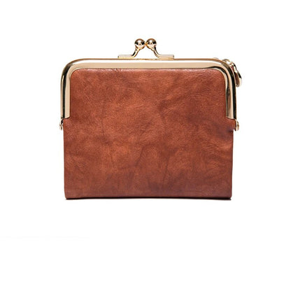 BowLift | Leather Wallet with Vintage Kiss Lock Closure