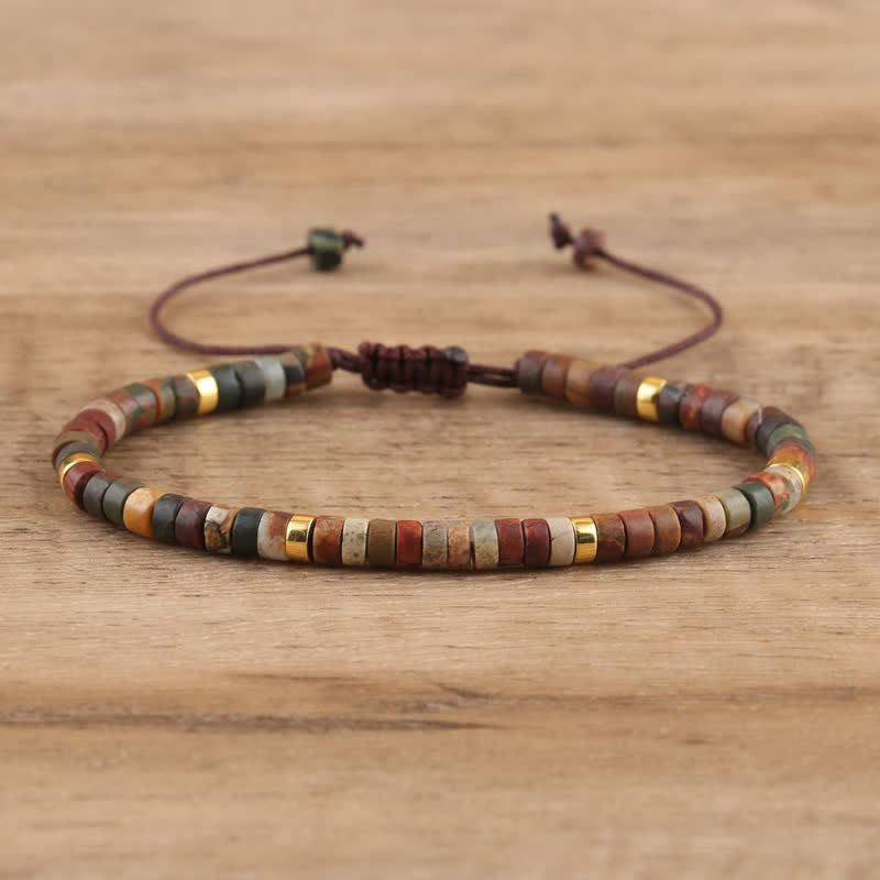 Skanto | Braided bracelet with 2,4 mm natural stone beads – Seraphina