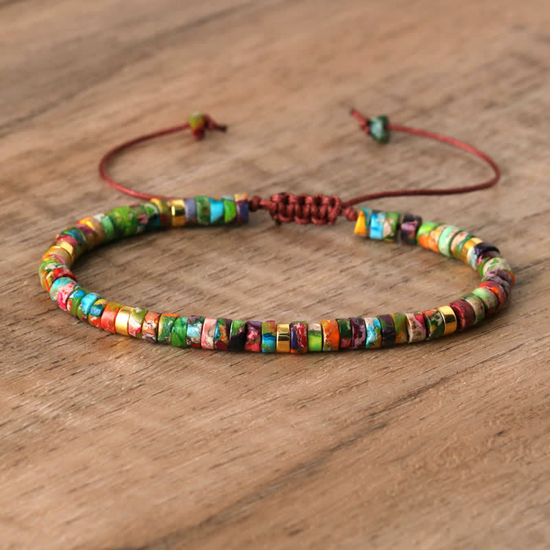 Skanto | Braided bracelet with 2,4 mm natural stone beads – Seraphina