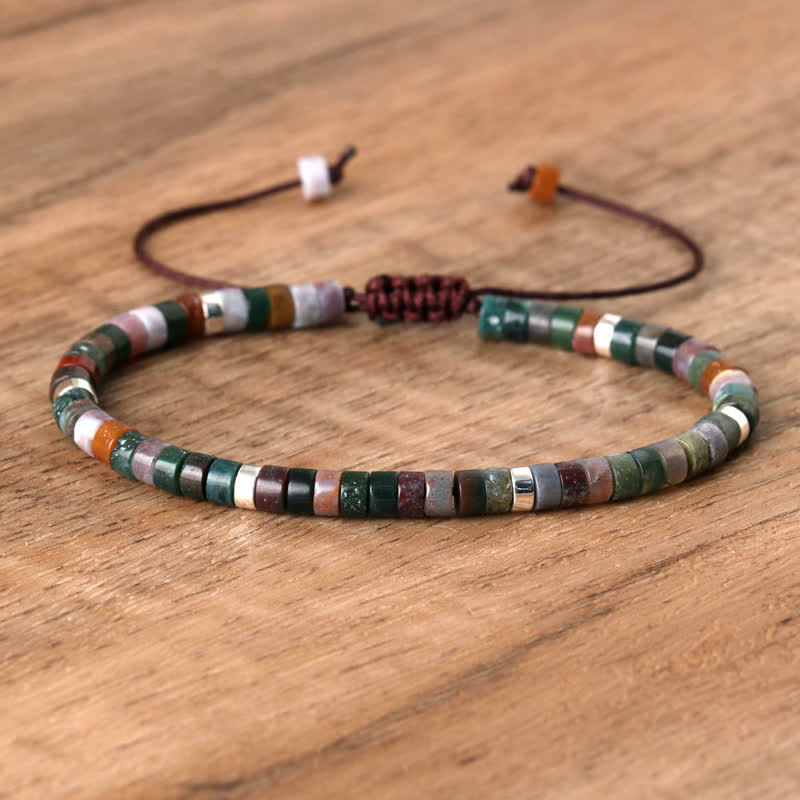 Skanto | Braided bracelet with 2,4 mm natural stone beads – Seraphina