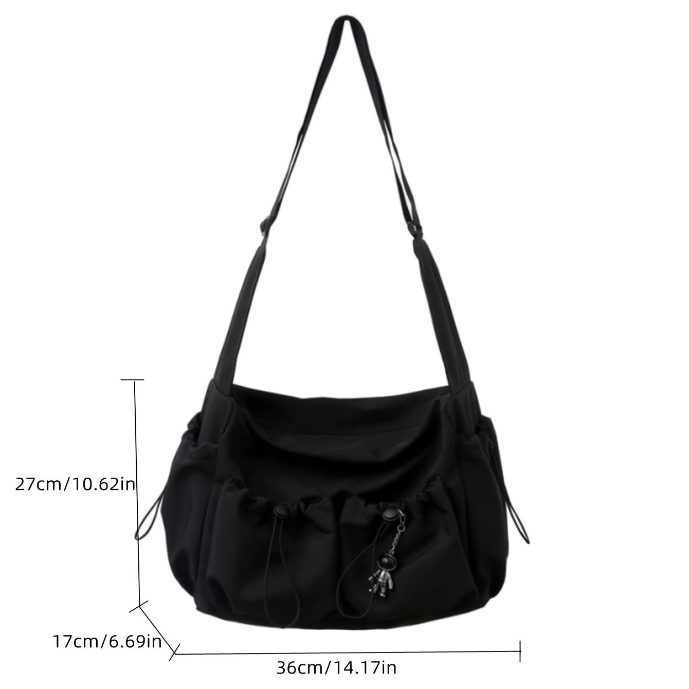 UrbanLiner Nylon Messenger Bag – Black Shoulder Bag with Zipper for Daily Use | Karnz