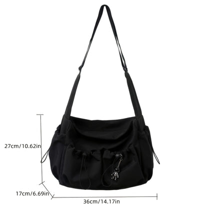 UrbanLiner Nylon Messenger Bag – Black Shoulder Bag with Zipper for Daily Use | Karnz