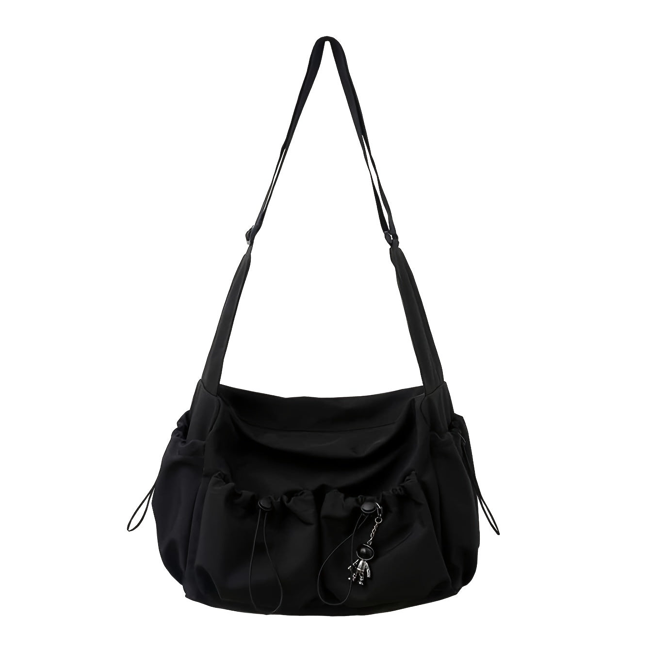 UrbanLiner Nylon Messenger Bag – Black Shoulder Bag with Zipper for Daily Use | Karnz