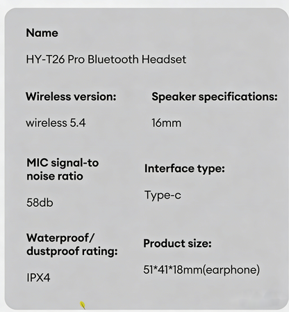 BowLift | HY-T26 Pro Wireless Bluetooth Translation Earbuds