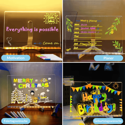 Kiddli Reusable LED Drawing Board with Light Pen