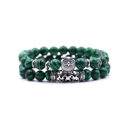 Skanto | Owl Charm Natural Stone Bracelet