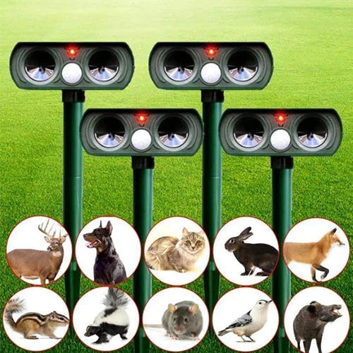 Solar Power Ultrasonic Animal Pest Repeller Infrared Sensor Waterproof Animal Deterrent Bowlift