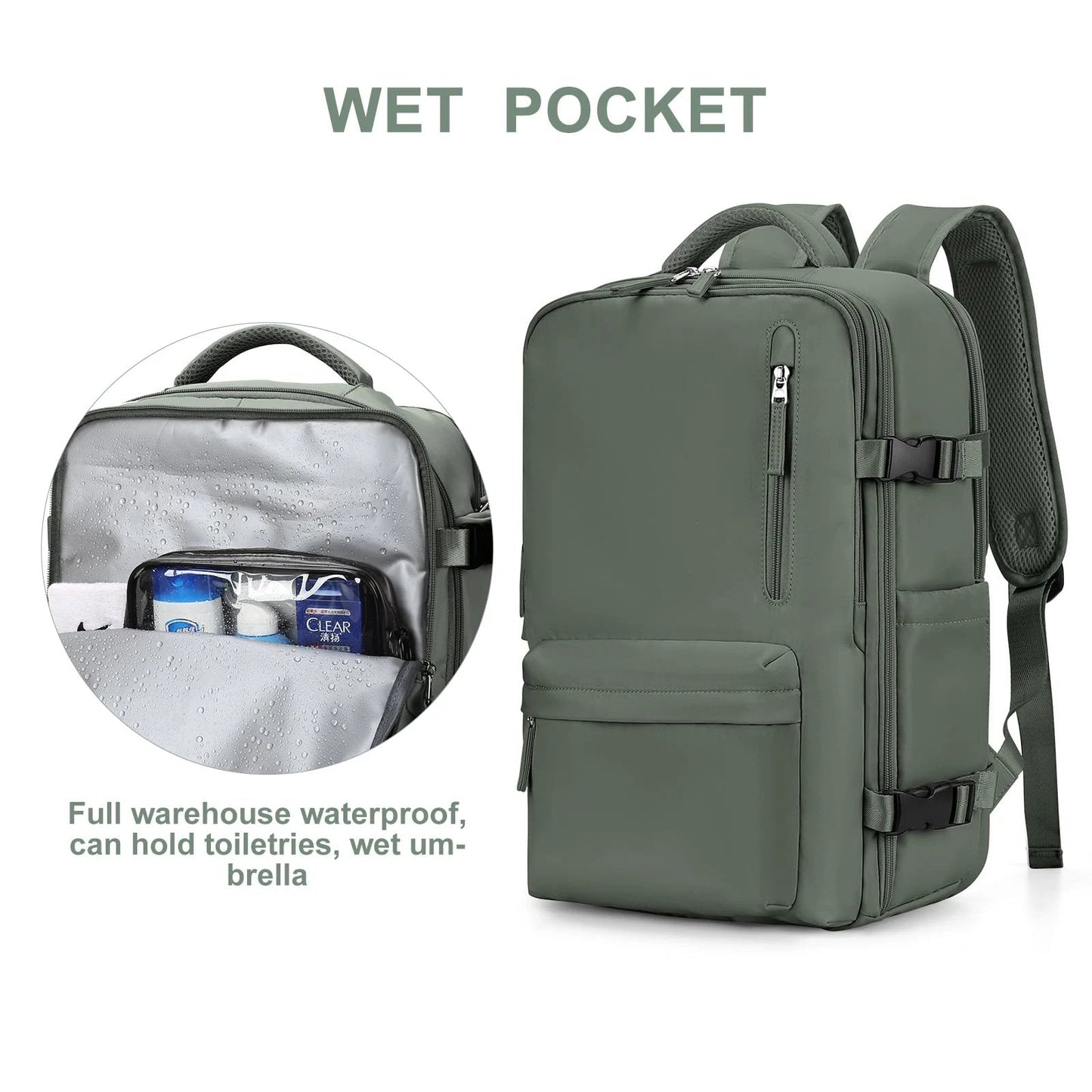 Karnz | Travelliva Women's Travel Backpack 35L | Waterproof & with USB Port | Anti-Theft & Shoe Compartment | For Hiking, Daily Use & Travel