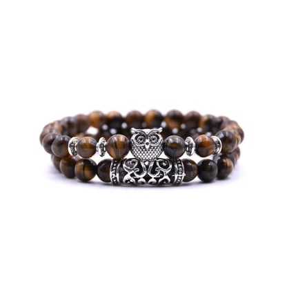 BowLift | Owl Charm Natural Stone Bracelet