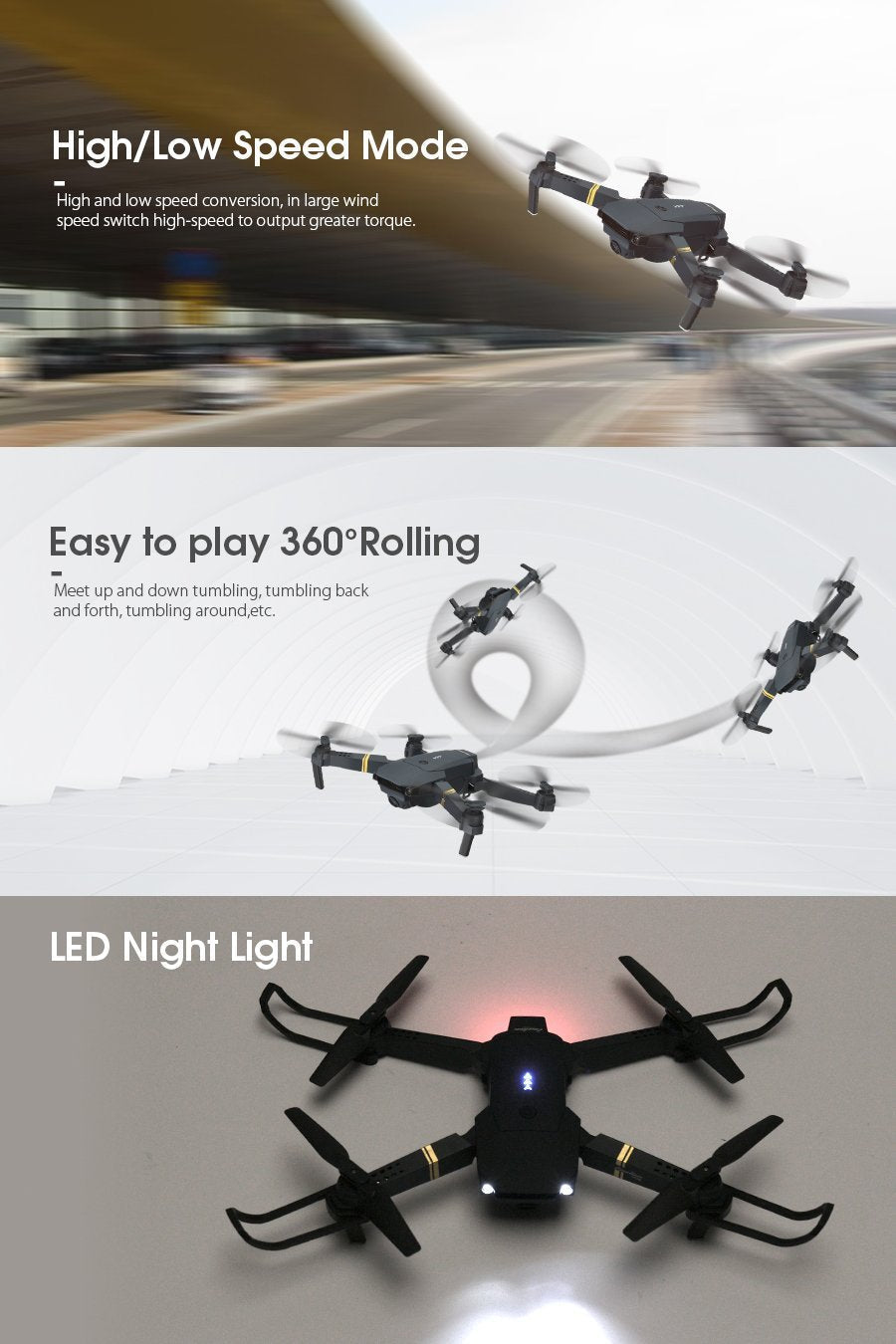 Skanto | Skyhawk HD Foldable Aerial Selfie Drone with 2MP Camera