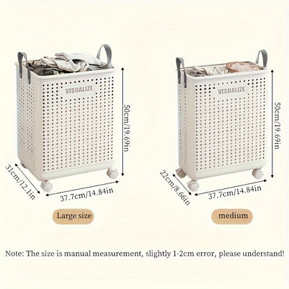 Foldable laundry box with castors