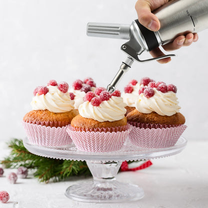 Cream dispenser stainless steel with 3 nozzles 500ml | Karnz