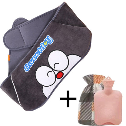 Refillable plush hot water bottle belt