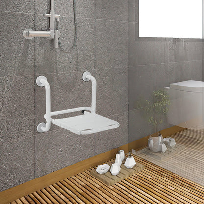Foldable Shower Seat with Armrests Wall Mount | Karnz
