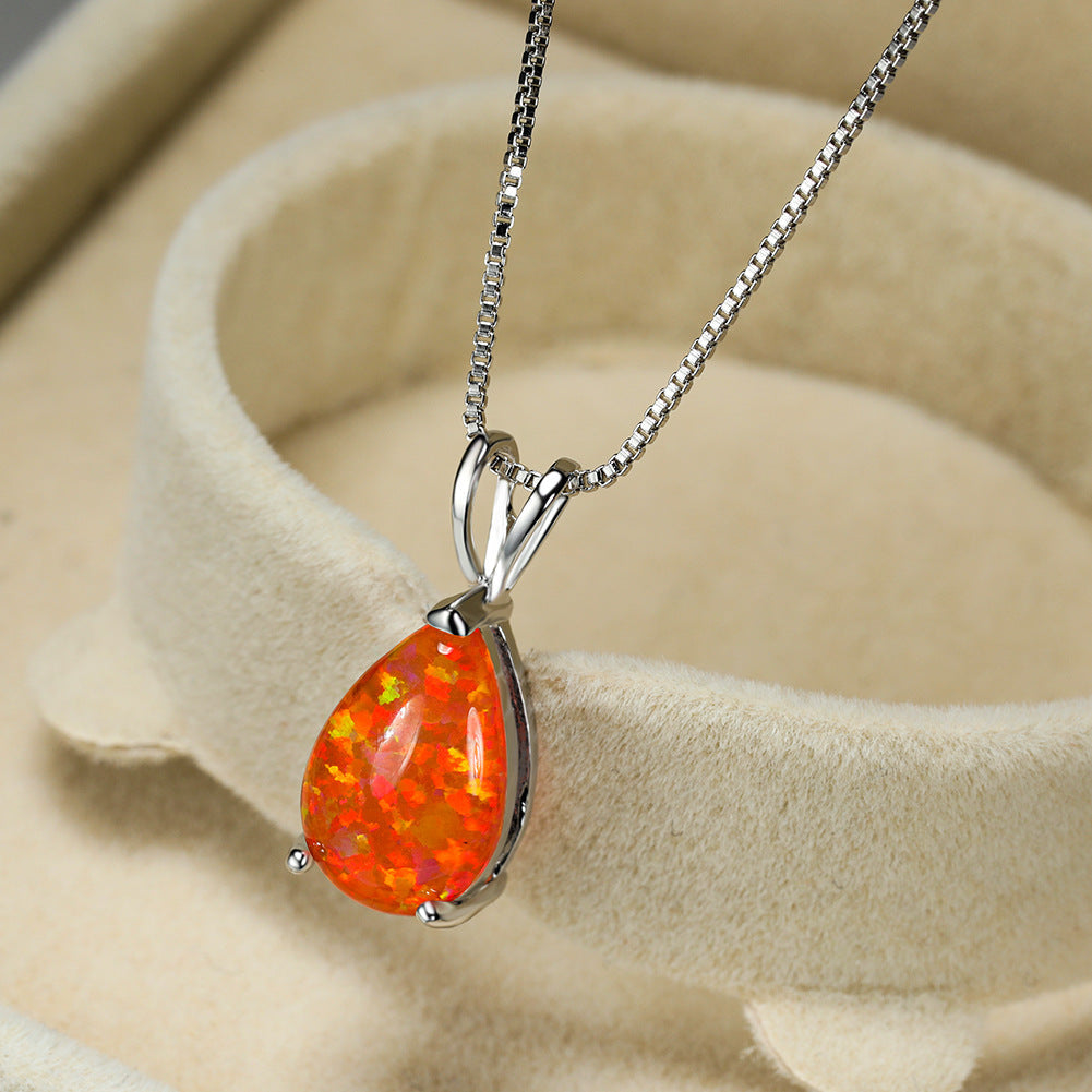 Skanto | Minimalist Drop Opal Pendant Necklace - Selina