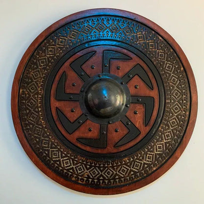Skanto | Eivor Valhalla Raven Battle Damaged Viking Wood Shield 30CM