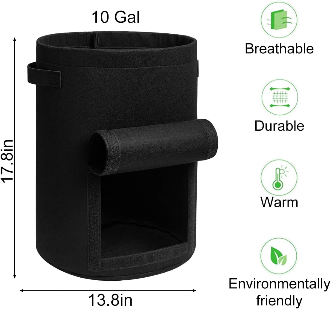 BowLift | 5/7/10/15 Gallon Potato Planting Growing Thickened Nonwoven Plant Fabric Pot Nursery Bags for Home Gardening