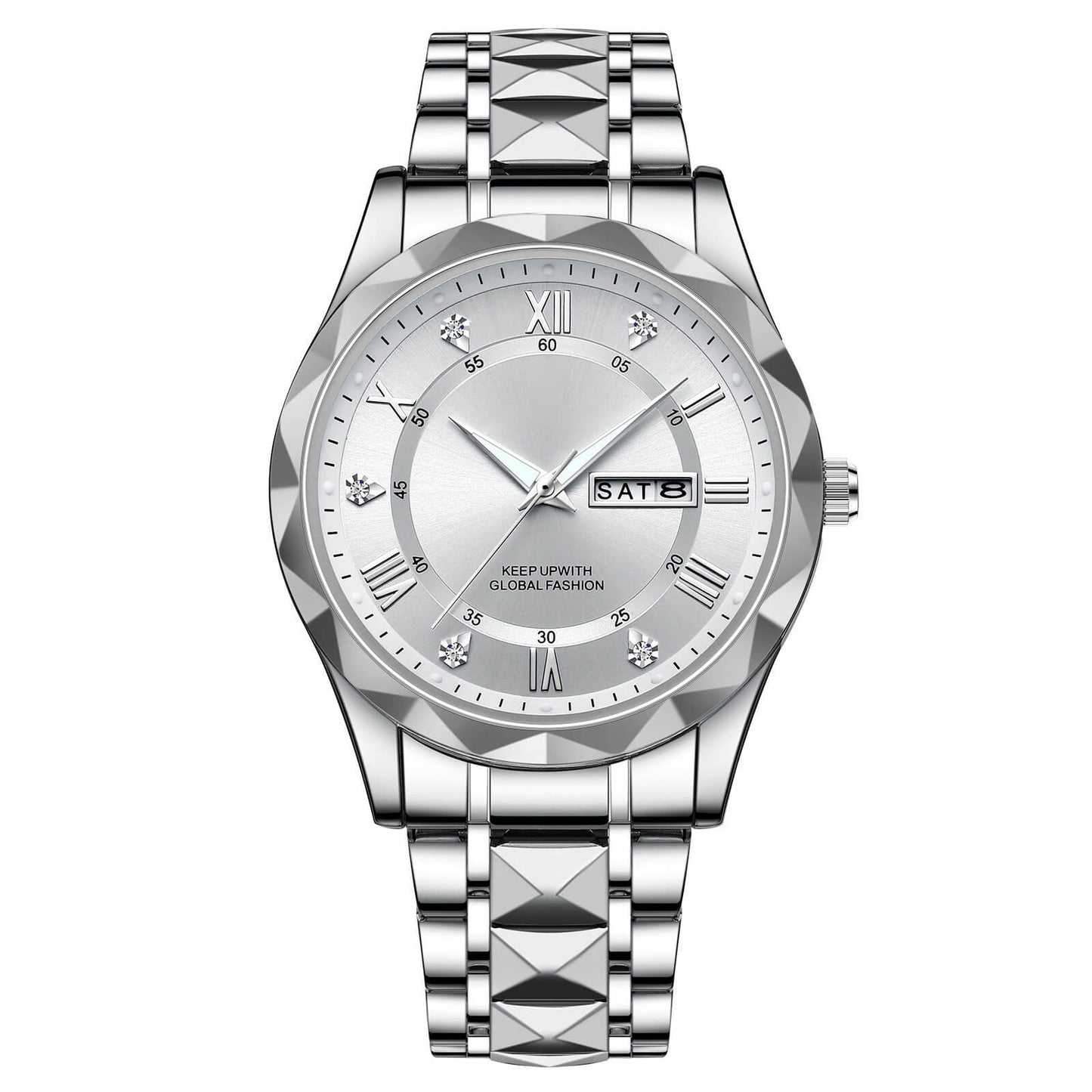 Skanto | Waterproof Luminous Stainless Steel Two-Tone Quartz Watch for Men