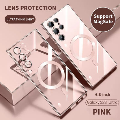 Transparent Luxury Coating Magnetic Cover for Samsung