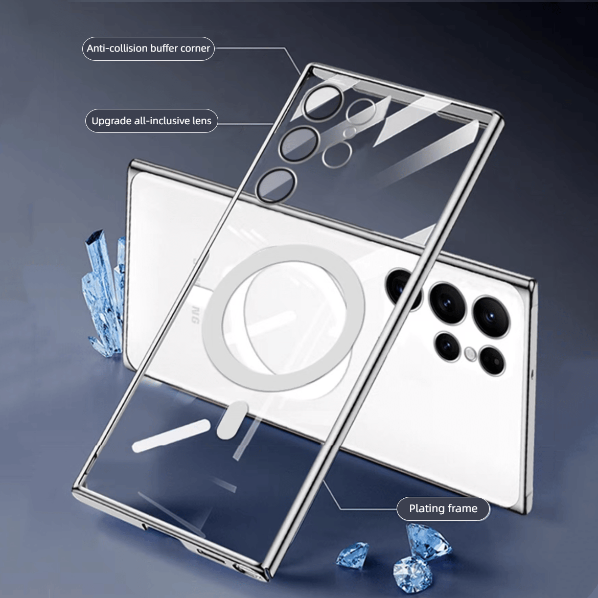 Skanto | Transparent Luxury Magnetic Case for Samsung