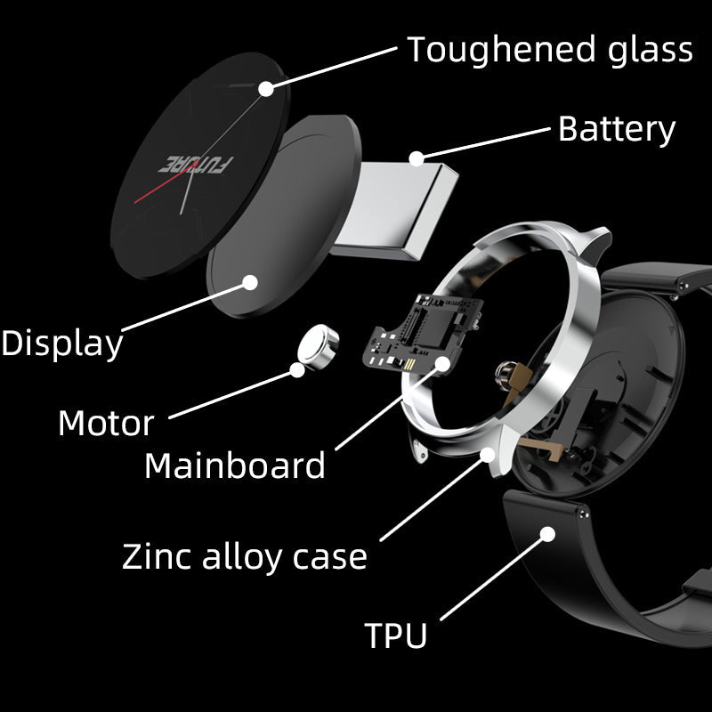 Brehn | BCKS02 Blood Sugar Measurement, Blood Oxygen, Blood Pressure, Heart Rate Bluetooth Smartwatch