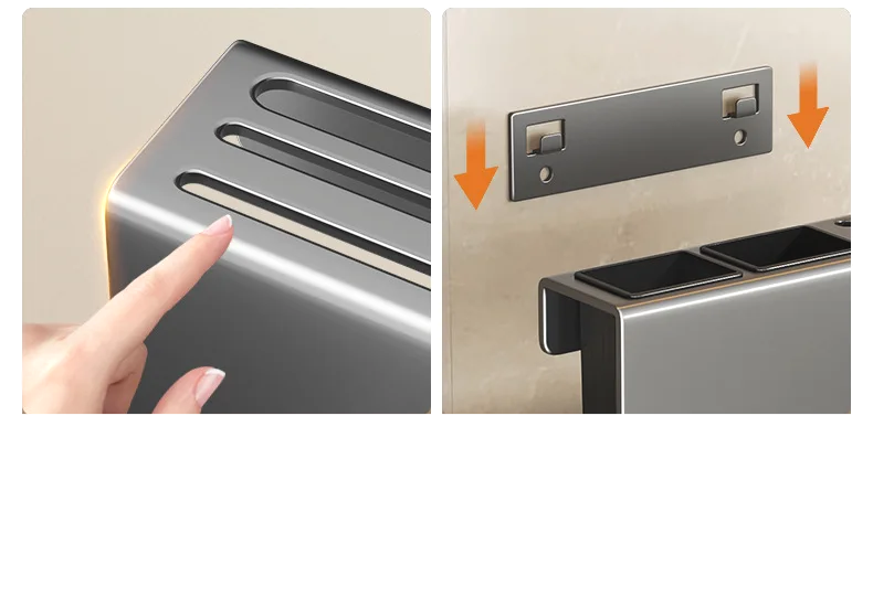 ChefSpace Wall-mounted Knife Holder with Storage for Cutting Boards – Stainless Steel Karnz