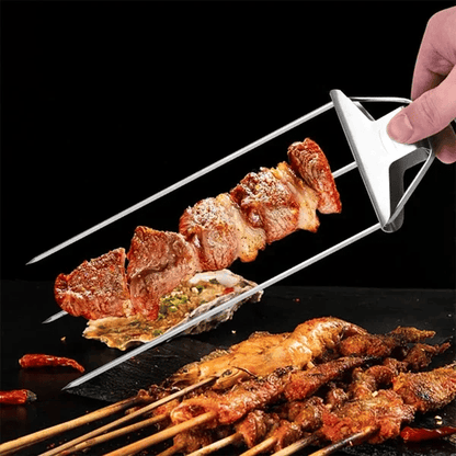 BowLift | Stainless Steel 3-Prong BBQ Grill Skewers