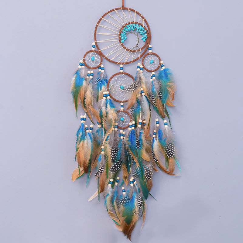 Turquoise Tree of Life Feather Dreamcatcher
