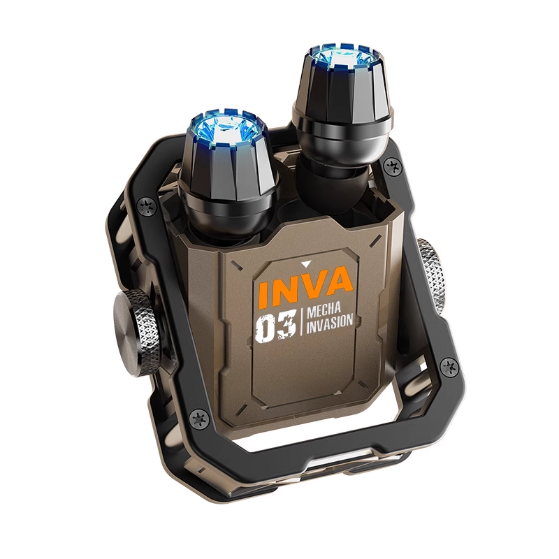 BowLift | Mechanical Invasion - Super Core Gold Mecha Style True Wireless Bluetooth Earphones