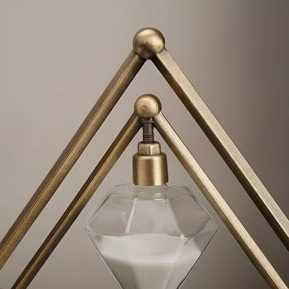 Hourglass with geometric metal frame – Decorative and relaxing | With white sand as meditation timer | Bowlift