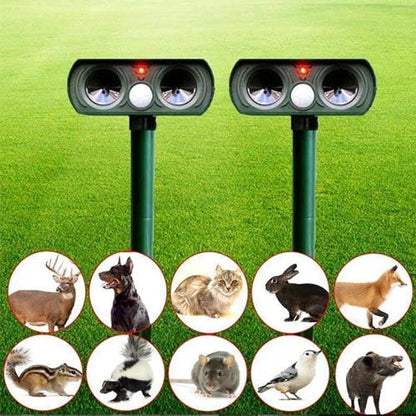 Solar Power Ultrasonic Animal Pest Repeller Infrared Sensor Waterproof Animal Deterrent Bowlift