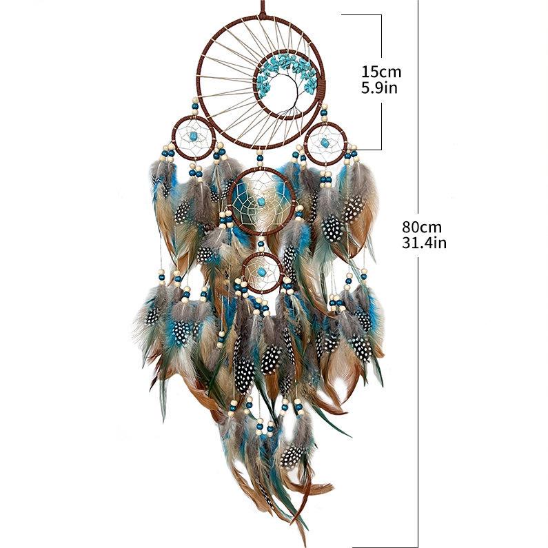 Skanto | Turquoise Tree of Life Feather Dreamcatcher