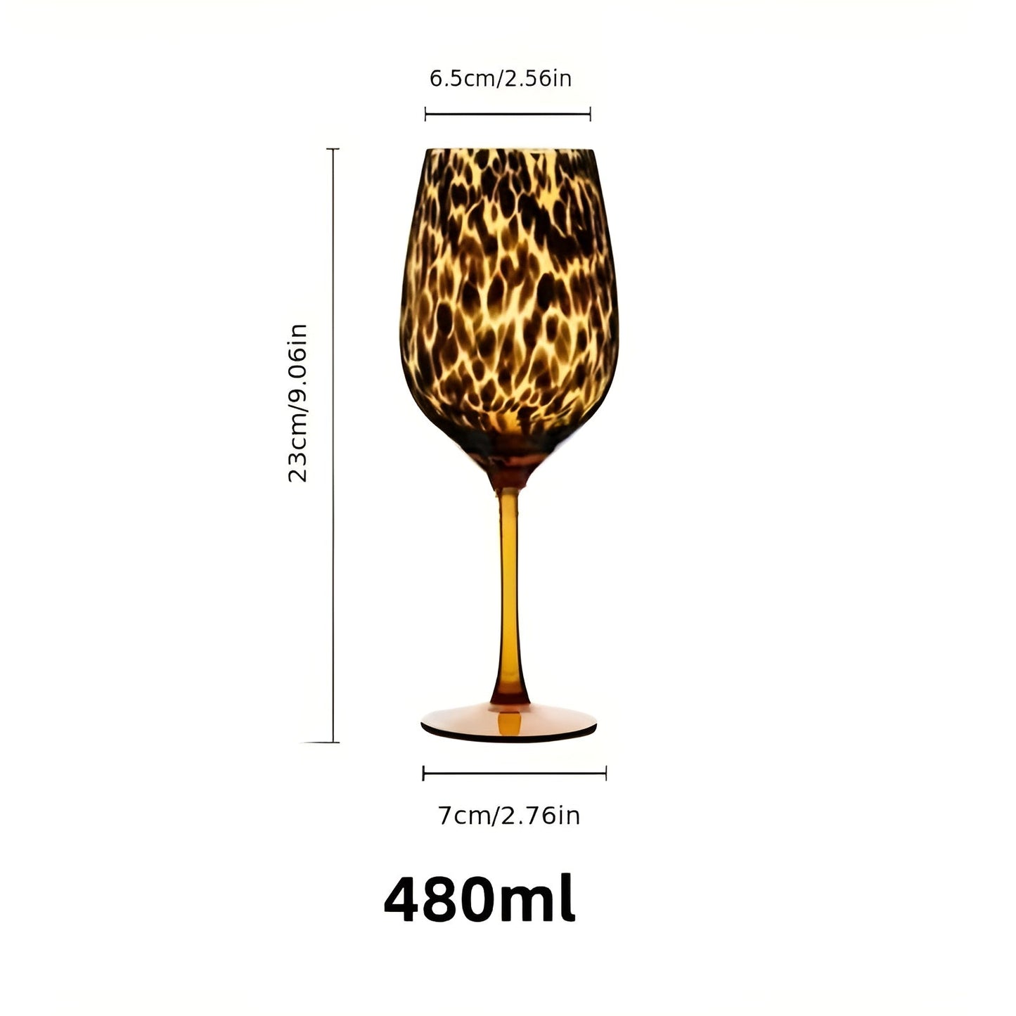Set with 2 wine glasses in leopard design – Vintage look & decorative | Perfect for special occasions | Karnz