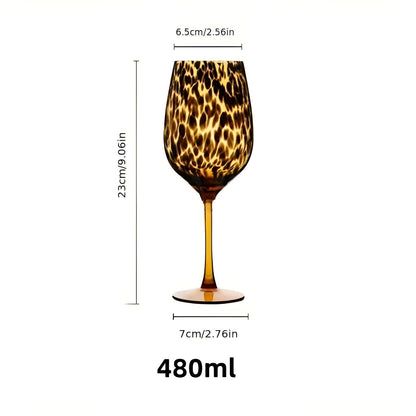 Set with 2 wine glasses in leopard design – Vintage look & decorative | Perfect for special occasions | Karnz