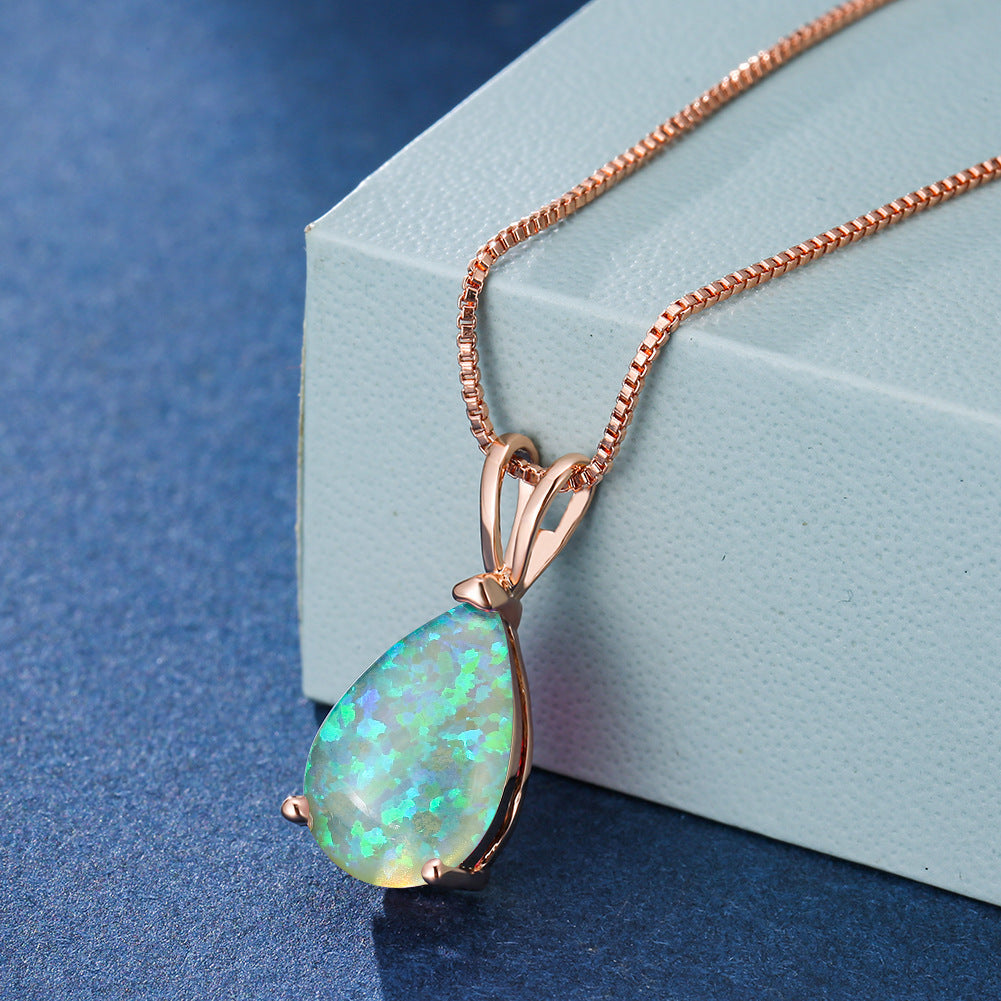 Skanto | Minimalist Drop Opal Pendant Necklace - Selina