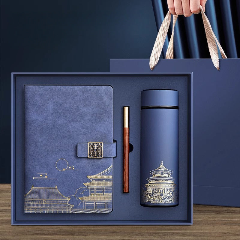 Imperia Luxe Gift Set – Notebook, Thermos Bottle and Pen in Gift Box | Bowlift