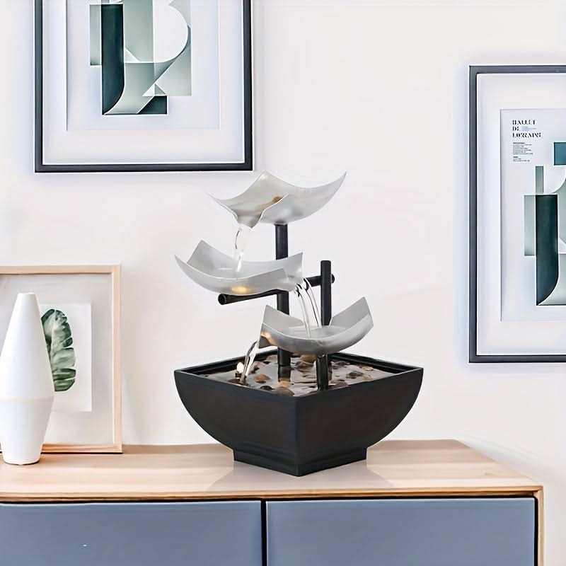 Skanto | Glow LED Leaf Fountain – Modern Indoor Water Feature