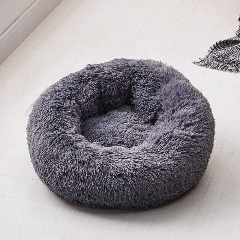 Brehn | Round Plush Calming Donut Dog Bed for Small to Large Dogs