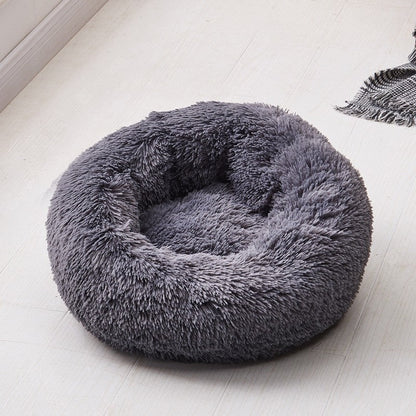 Brehn | Round Plush Calming Donut Dog Bed for Small to Large Dogs