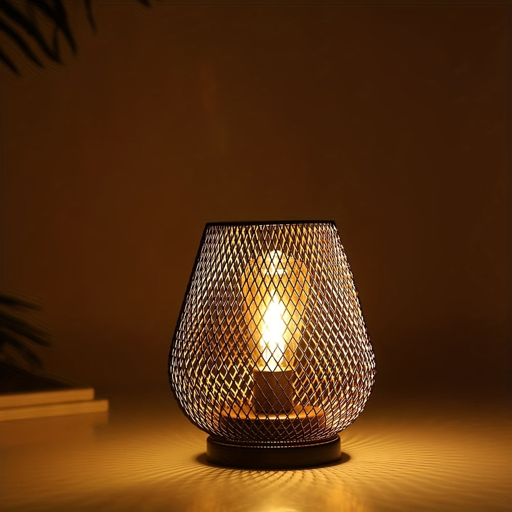 Sandsberg | Atmospheric Table Lamps | Warm Light in Metal Grid Design | 2-Piece Set